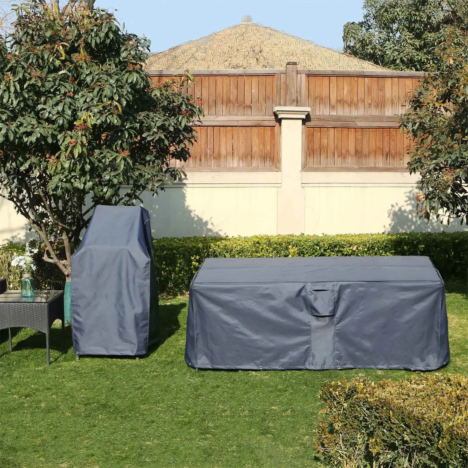 Rootz Rainproof Tarpaulin for Garden Furniture - Protective Cover - Outdoor Furniture Cover - Oxford Fabric - Weatherproof - Ventilation Openings - 250cm x 200cm x 80cm