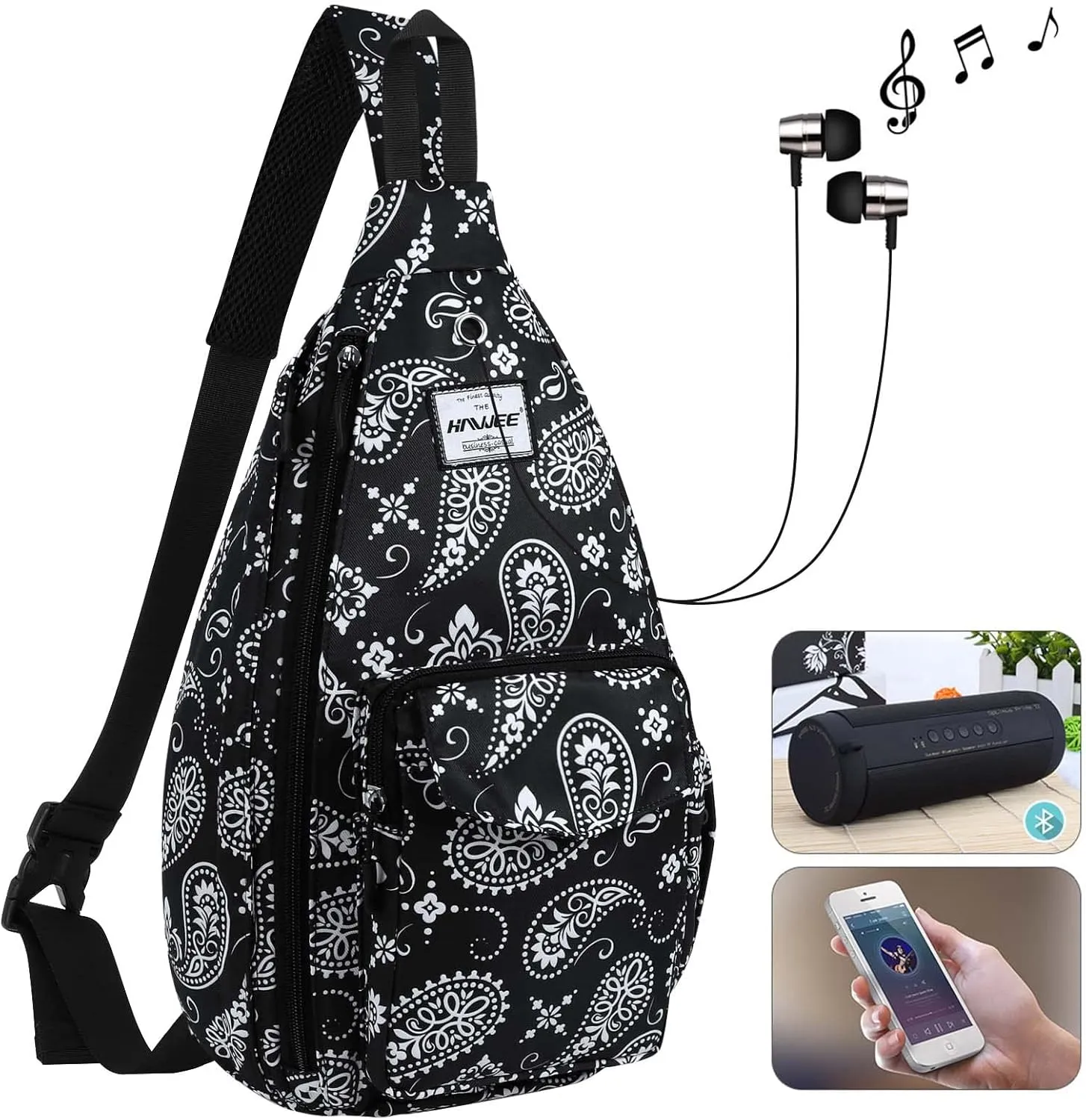 Rope Sling Bag for Women Men Casual Cross Body Daypack Backpack Adjustable Strap Water Repellent for Travel/Sport