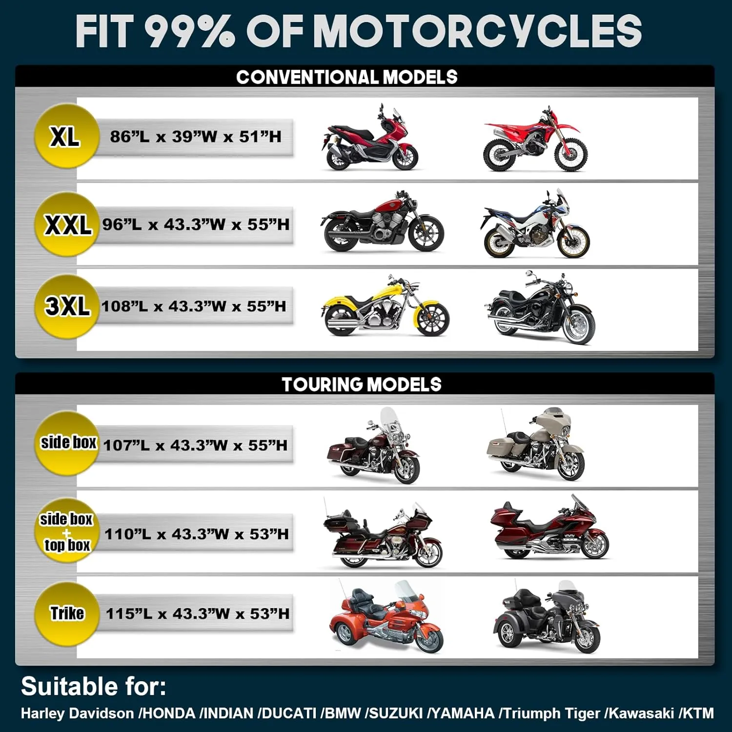 Rosefray Motorcycle Cover with Side Top Box Heavy Duty 600D Waterproof for Touring Models Harley Davidson Ultra Limited,Road Glide Limited, Gold Wing,Road Master,Indoor & Outdoor Storage Red