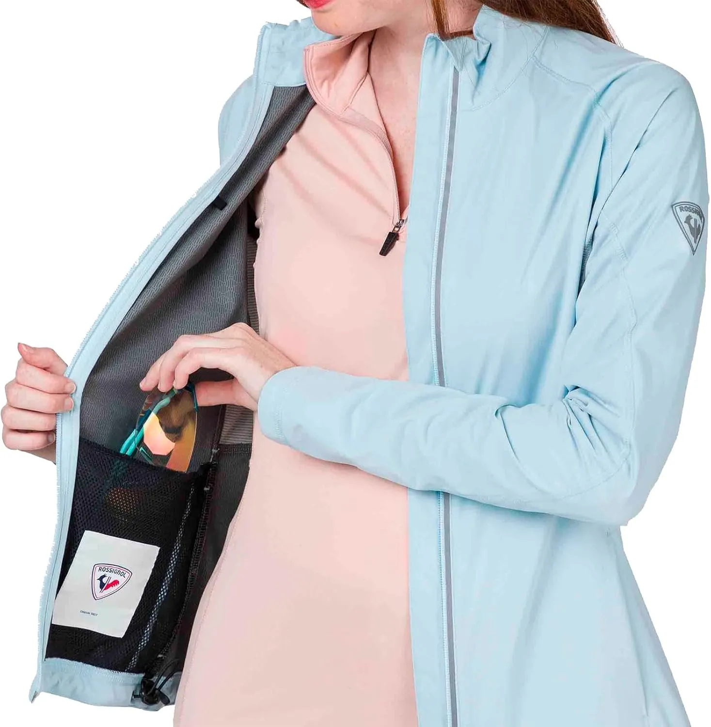 Rossignol Women's Poursuite Waterproof Windproof Moisture-Wicking Classic Fit Zip Up Lightweight Jacket