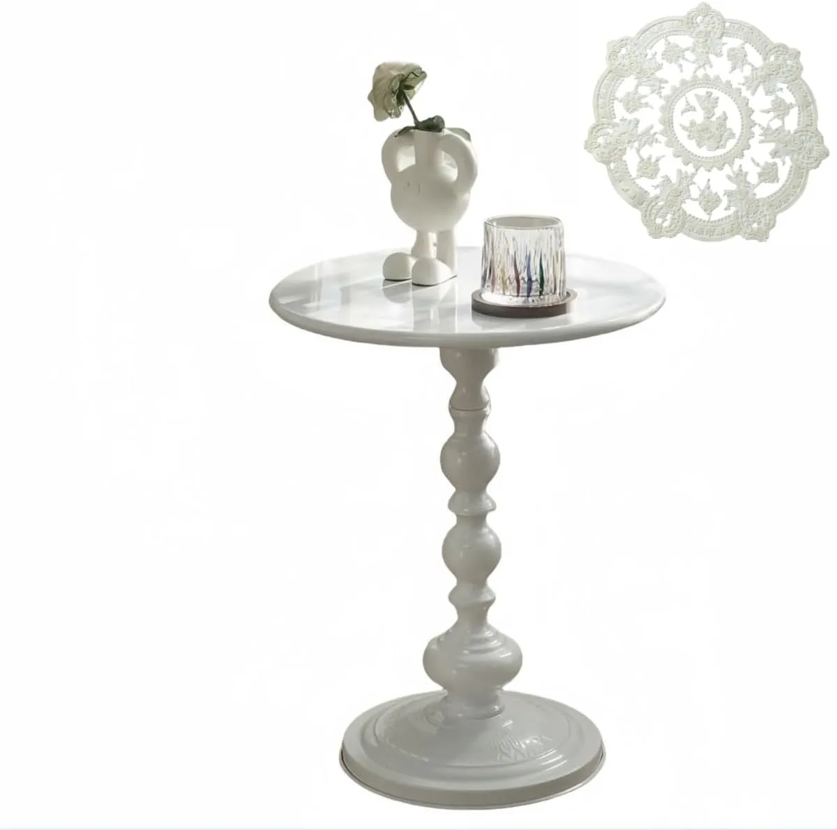 Round Side Table，Accent Table，Small end Table，Living Room Tables，Drink Table，Outdoor Side Table，Bistro Table，Metal Circle Antique Pedestal Round Table