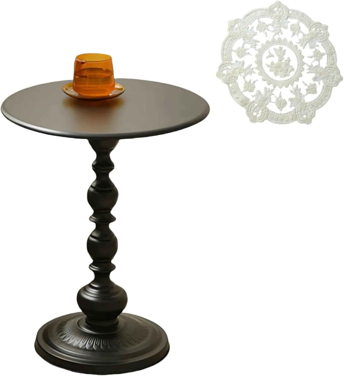 Round Side Table，Accent Table，Small end Table，Living Room Tables，Drink Table，Outdoor Side Table，Bistro Table，Metal Circle Antique Pedestal Round Table