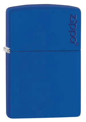 Royal Blue Matte Zippo Logo