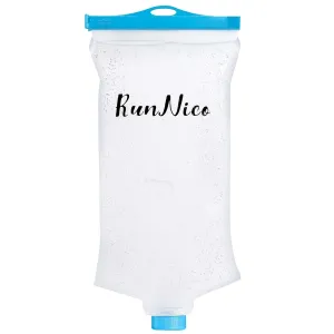 RunNico 2L/68oz Flow Water Filters Bag, Wide Mouth Water Storage Bag Compatible with 28mm Filter, Outdoor Foldable Water Filtration Reservoir for Expedition Camping Cycling Hiking Running (1 Pcs)