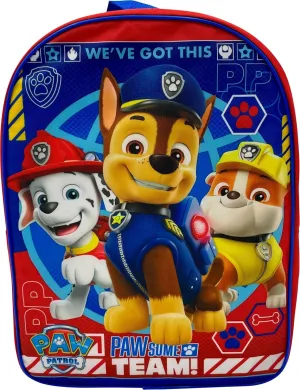 Ruz Paw Patrol Kid's Licensed 15 Inch School Bag Backpack (Paw Team-Boy), Large