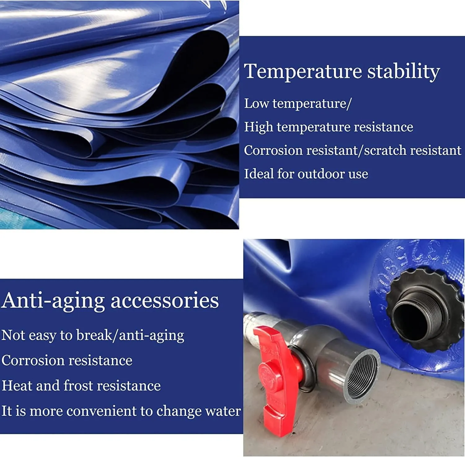 SAFWEL Emergency Water Bladder Tanks Tear-Resistant Water Bag with Faucet, Water Resources Emergency Water Tank for Building Camping, Water Storage Bladder Tank Bag (Size : 4.5x1x1m/4500L/1188Gallon