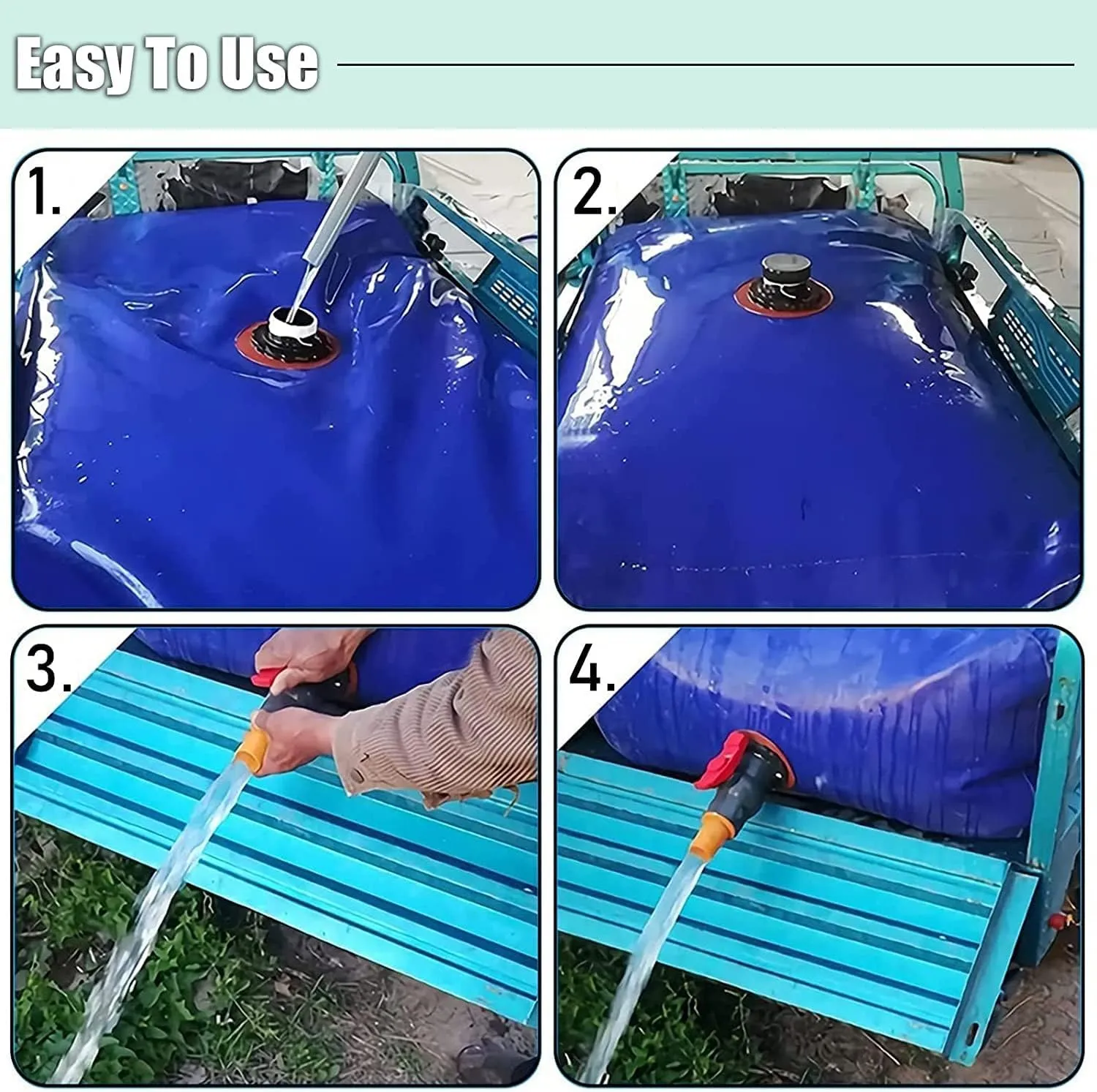 SAFWEL Emergency Water Bladder Tanks Tear-Resistant Water Bag with Faucet, Water Resources Emergency Water Tank for Building Camping, Water Storage Bladder Tank Bag (Size : 4.5x1x1m/4500L/1188Gallon