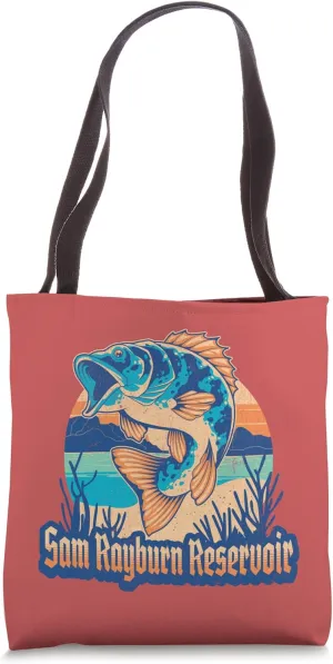 Sam Rayburn Reservoir Texas Bass Fishing Fish Tote Bag