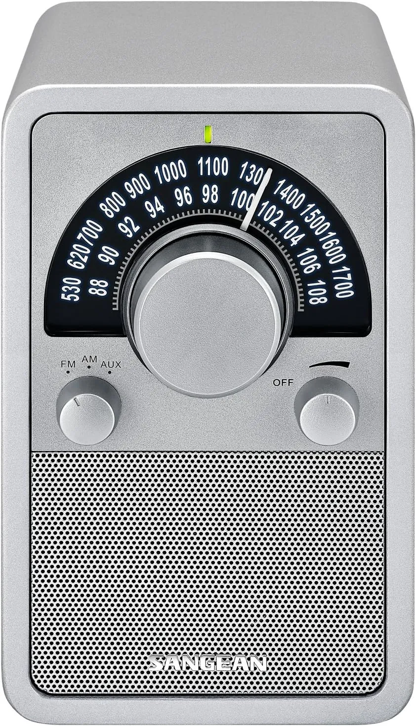 Sangean WR-15SR AM/FM Table Top Wooden Radio (Silver)