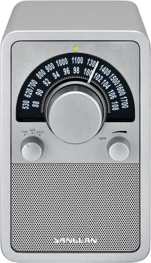 Sangean WR-15SR AM/FM Table Top Wooden Radio (Silver)