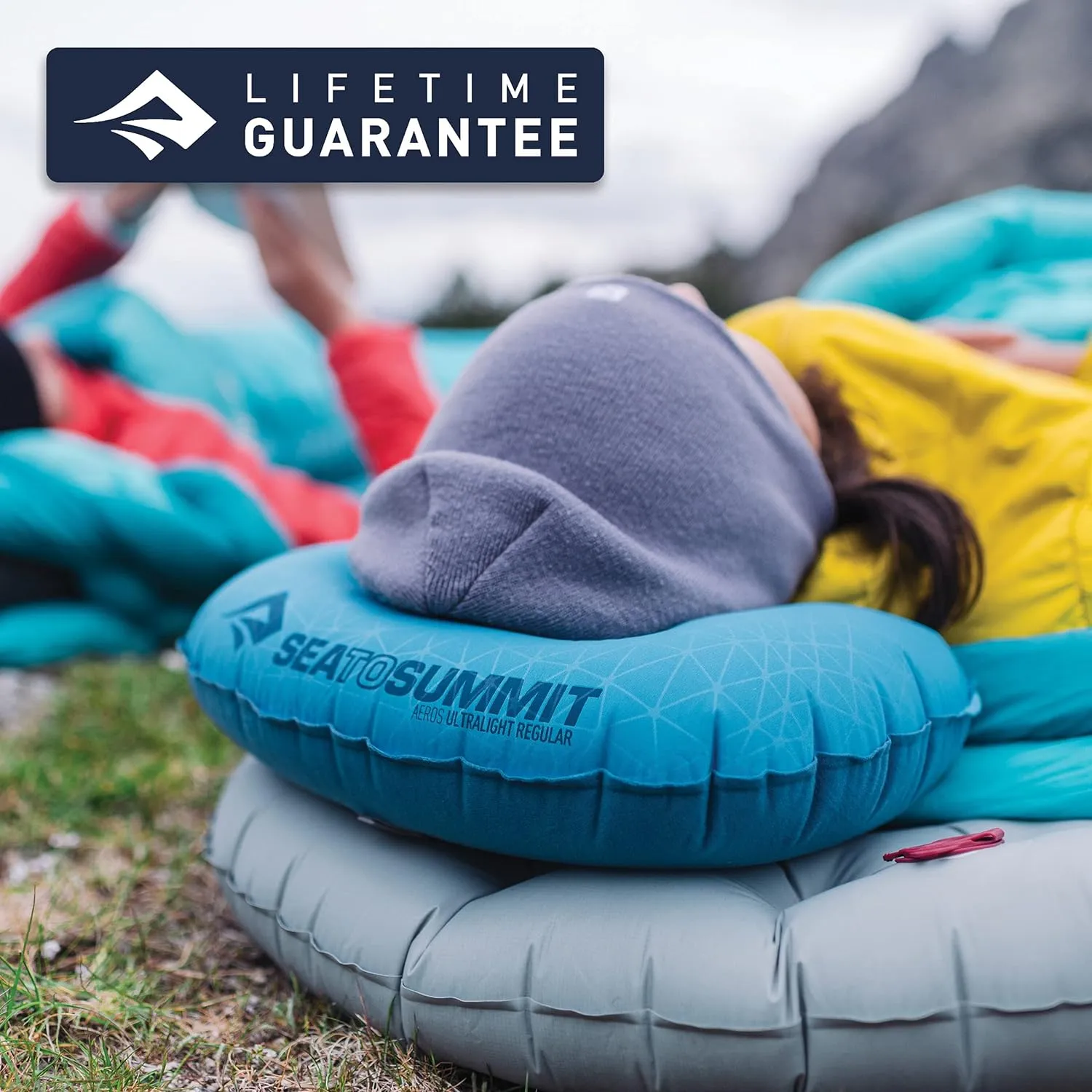 Sea to Summit Aeros Ultralight Inflatable Camping and Travel Pillow, Large (17.3 x 12.6), Sea Foam