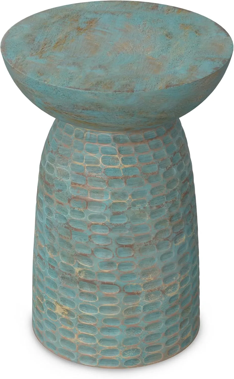 SIMPLIHOME Boyd 13-inch Wide Solid Mango End Table in Teal Wash, Contemporary-Style Accent Table for Living Room, Bedroom, or Family Room, Assembled