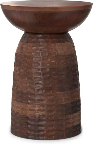 SIMPLIHOME End Table, 13 inch, Warm Dark Brown