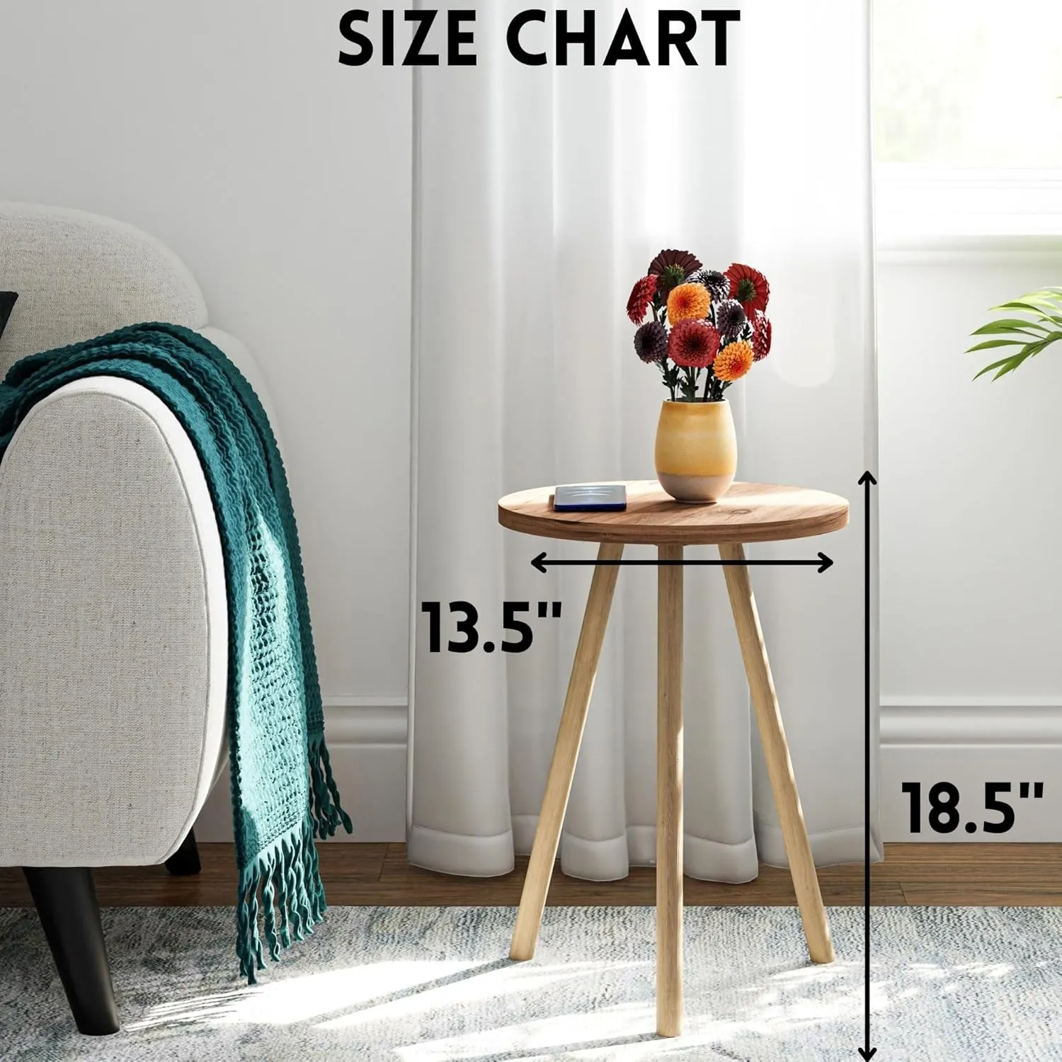 Small Round Side Tables for Living Room, Minimalist Circle Accent End Table Small Spaces Apartments, Modern Night Stand for Bedroom, Office, Nursery (Black Marble)