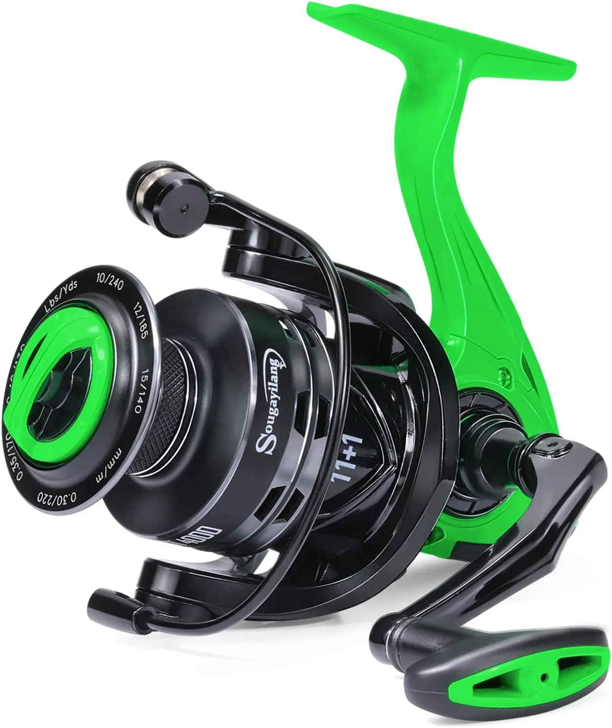 Sougayilang Fishing Reel, 5.2:1 High Speed Spinning Reel, Lightweight 11 1BB Ultra Smooth for Saltwater or Freshwater,1000-6000 Series