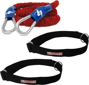 SPEEDSTER American Made Dual Man Overspeed Training System (High School) with Basic Belt- Train 2 Athletes at The Same time Using This System. Great for Speed, Overspeed and Agility