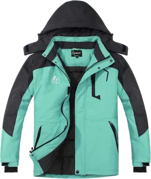 Spmor Women's Waterproof Ski Jacket Hooded Snowboard Coat Warm Winter Snow Jackets