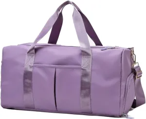 Sports Gym Bag Dance Bag Carry On Weekender Bag for Girls Teen Women, Waterproof Travel Duffle bag with Wet Pocket and Shoe Compartment (Purple, Bag Only)