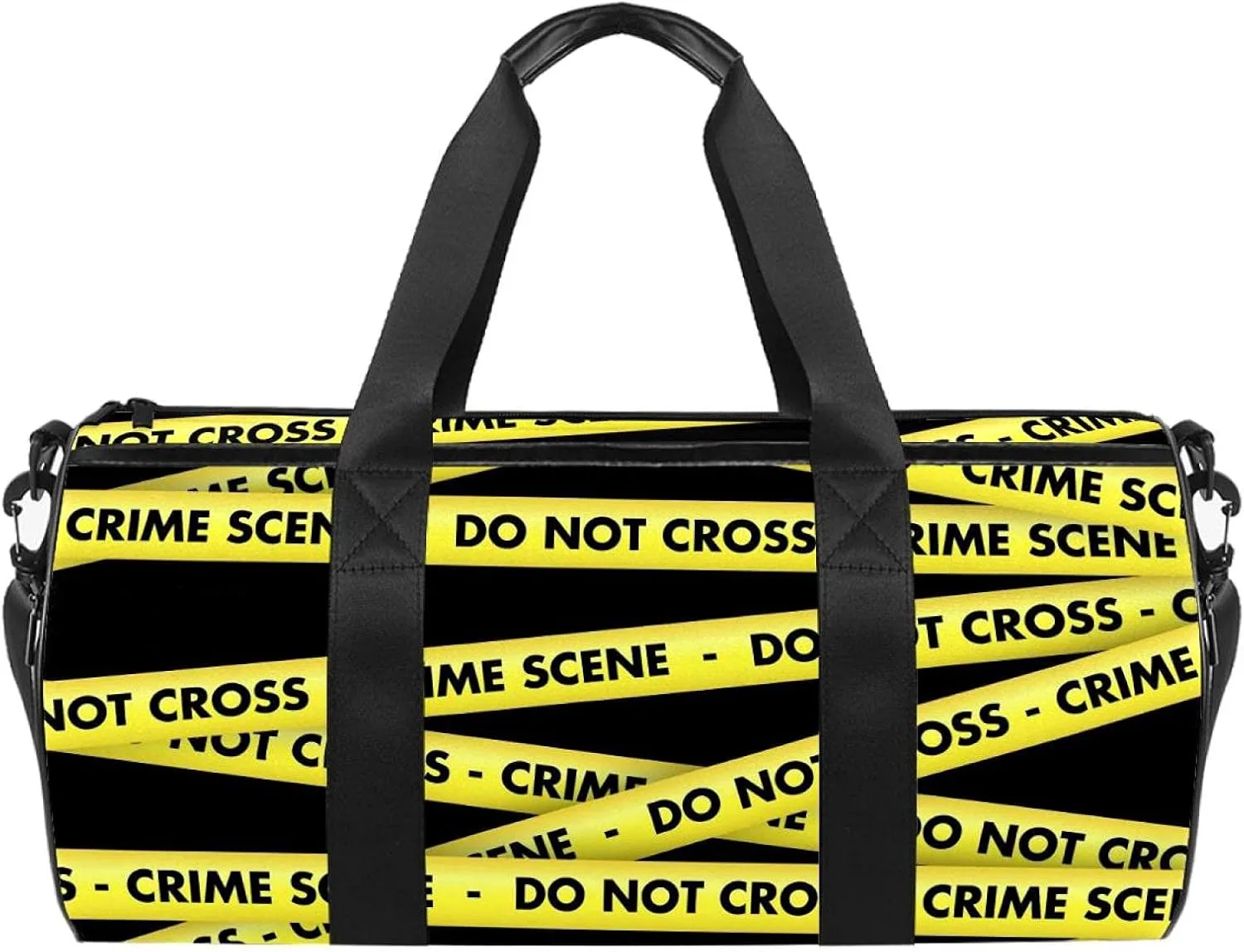 Sports Gym Bag For Women Men, Teens Travel Tote Bag, Personalized Workout Bag, Wet Pocket(Crime Scene Tape)