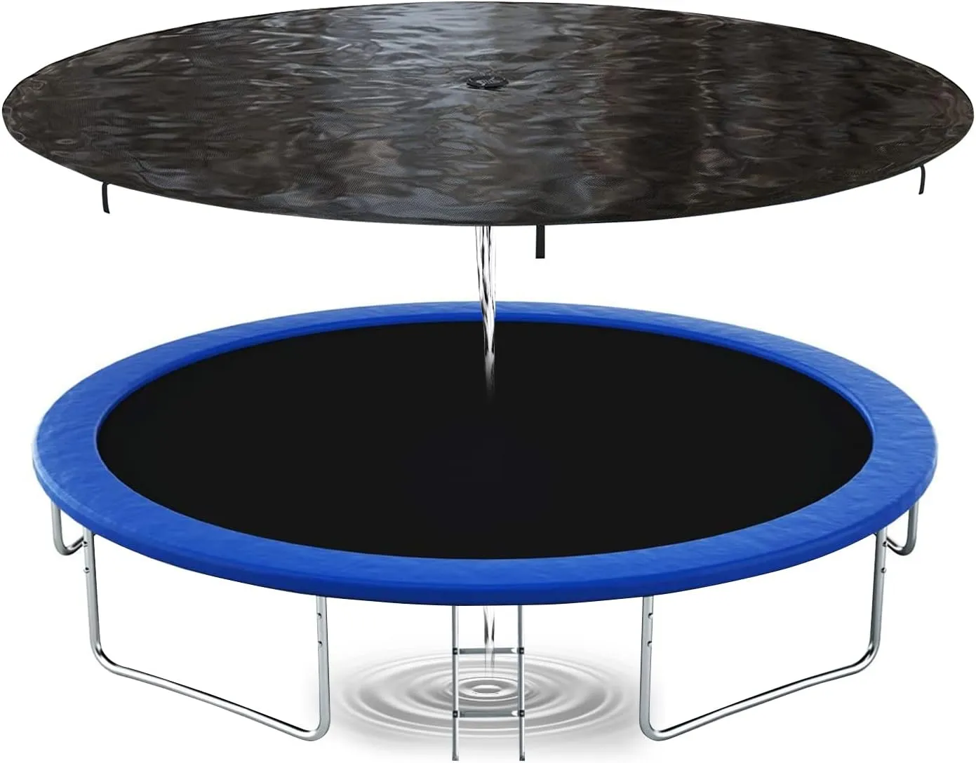 Sposuit 12/14/15ft Trampoline Cover - Round Trampoline Rain Snow Sun Shade Protection, Rainproof UV Resistant Wear-Resistant