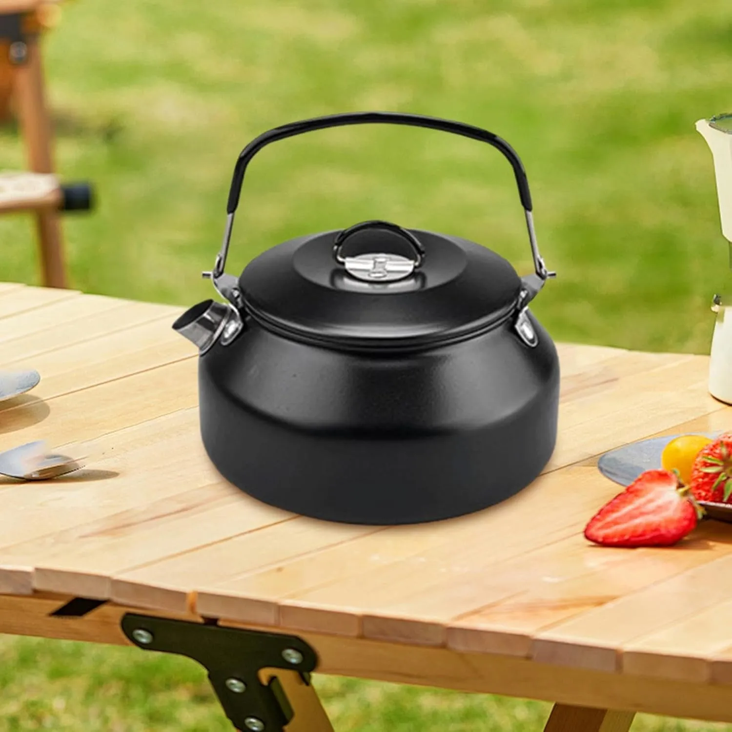 Stainless Steel Kettle, Camping Kettle Teapot, Compact Outdoor Large Capacity Mini Portable Kettle,
