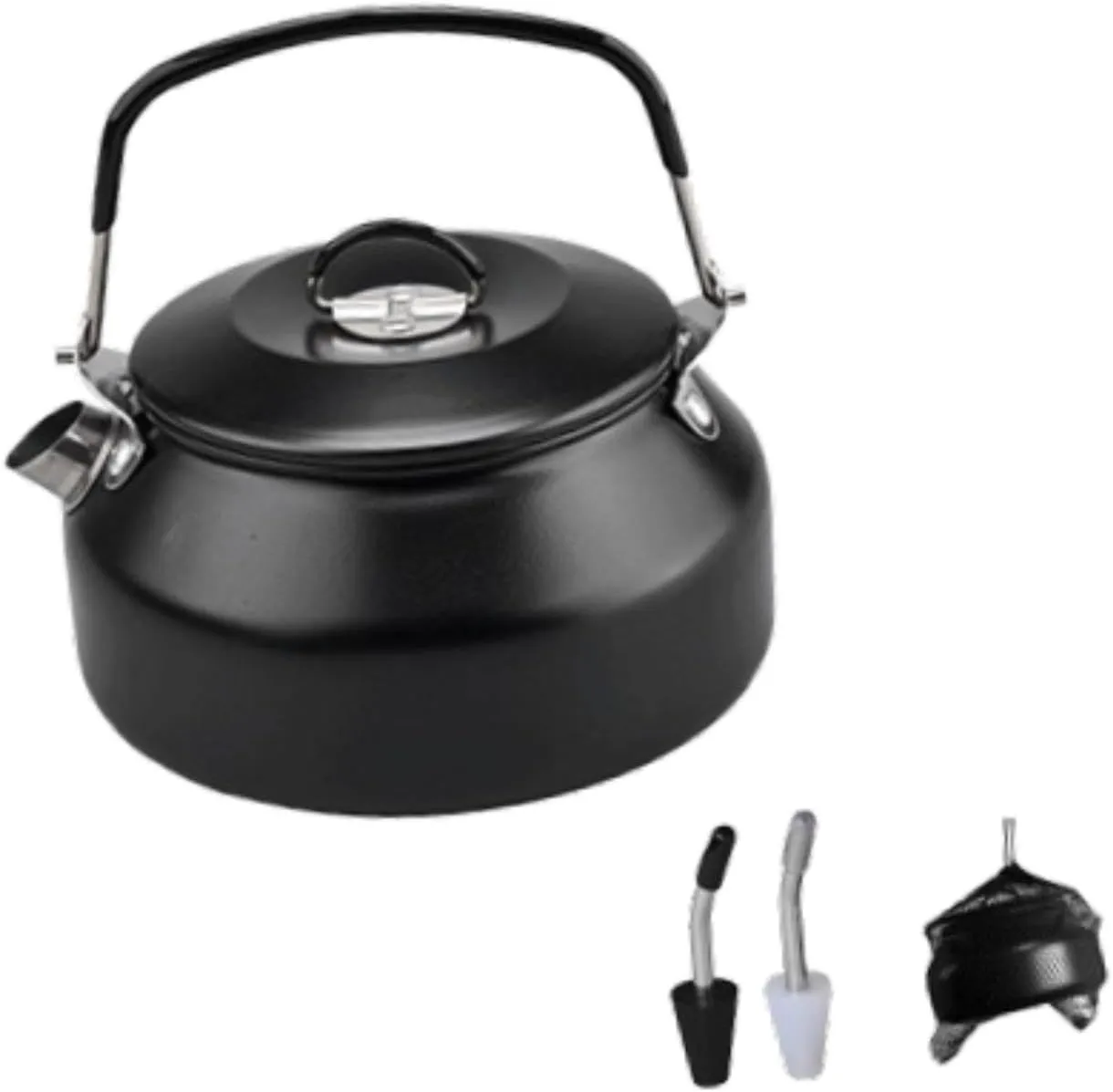 Stainless Steel Kettle, Camping Kettle Teapot, Compact Outdoor Large Capacity Mini Portable Kettle,