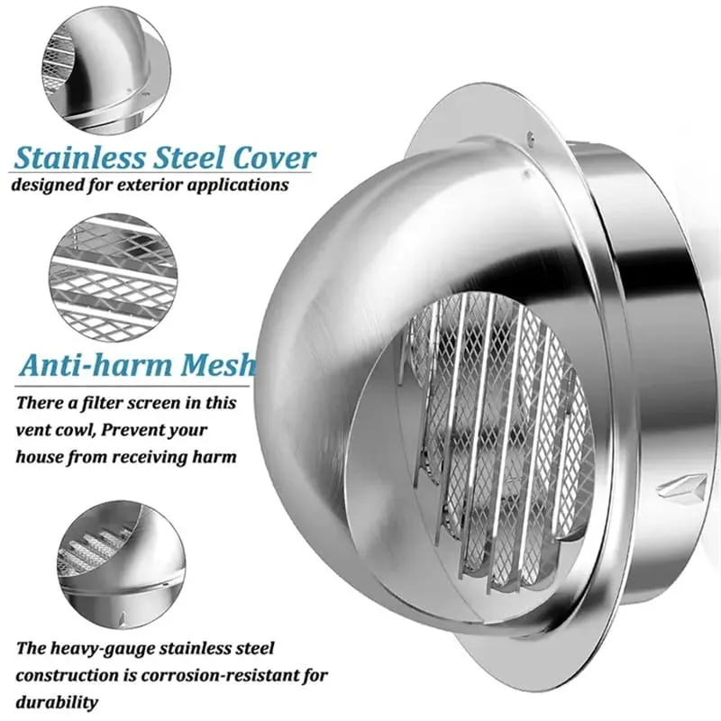Stainless Steel Rainproof Vent Grille Cover