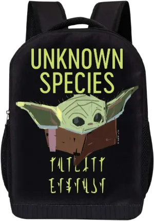 STAR WARS BLACK MANDALORIAN BACKPACK 18 INCH AIR MESH PADDED BAG (Unknown Species)