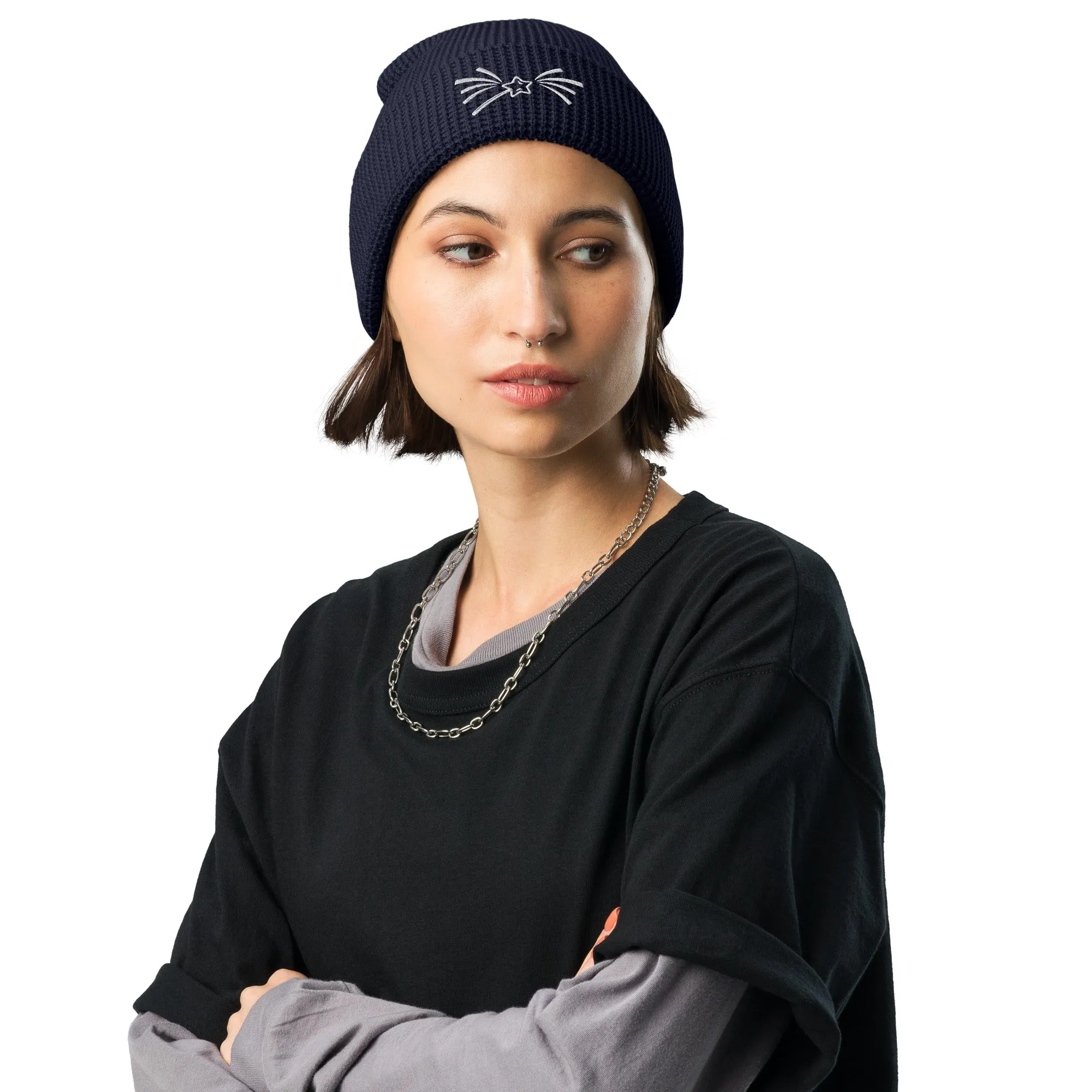 Stargazing Memories Woven - The Falling Star Waffle Beanie