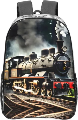 Steam Locomotive Train print Clear Backpack for Stadium Events, Small Clear Backpack for Concert Festival Sports