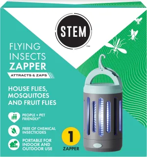 STEM Flying Insect Zapper, Indoor and Outdoor Electric Fly & Mosquito Trap, Includes Micro-USB Charging Cable and Brush for Cleaning