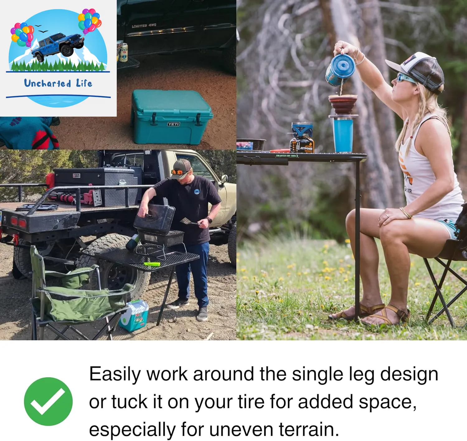 Sturdy Vehicle-Mounted Outdoor Table for Camping