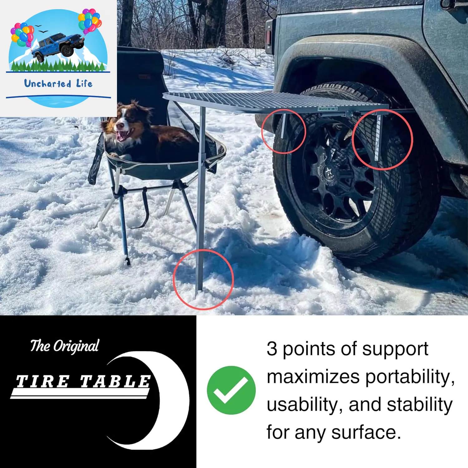 Sturdy Vehicle-Mounted Outdoor Table for Camping
