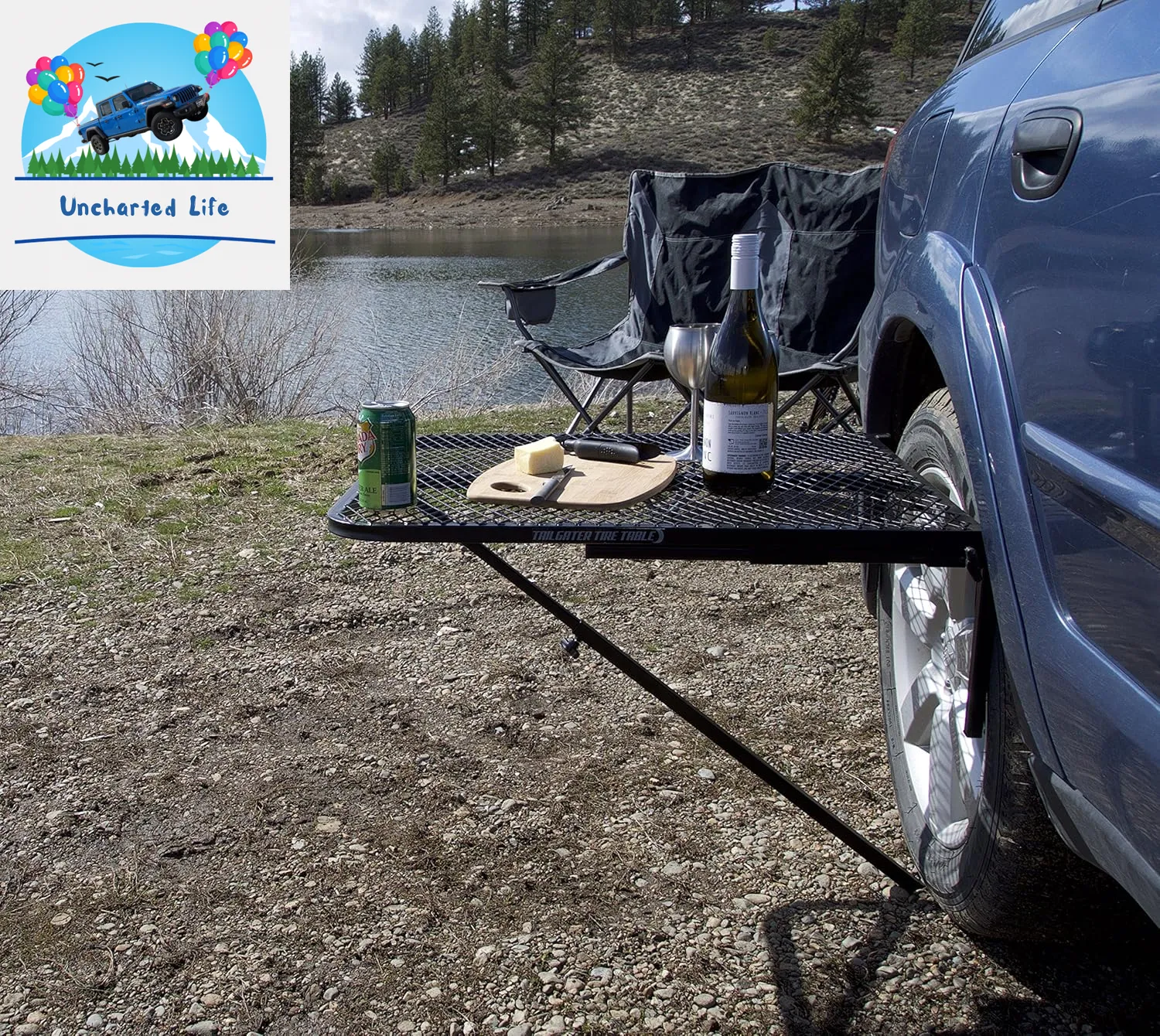 Sturdy Vehicle-Mounted Outdoor Table for Camping