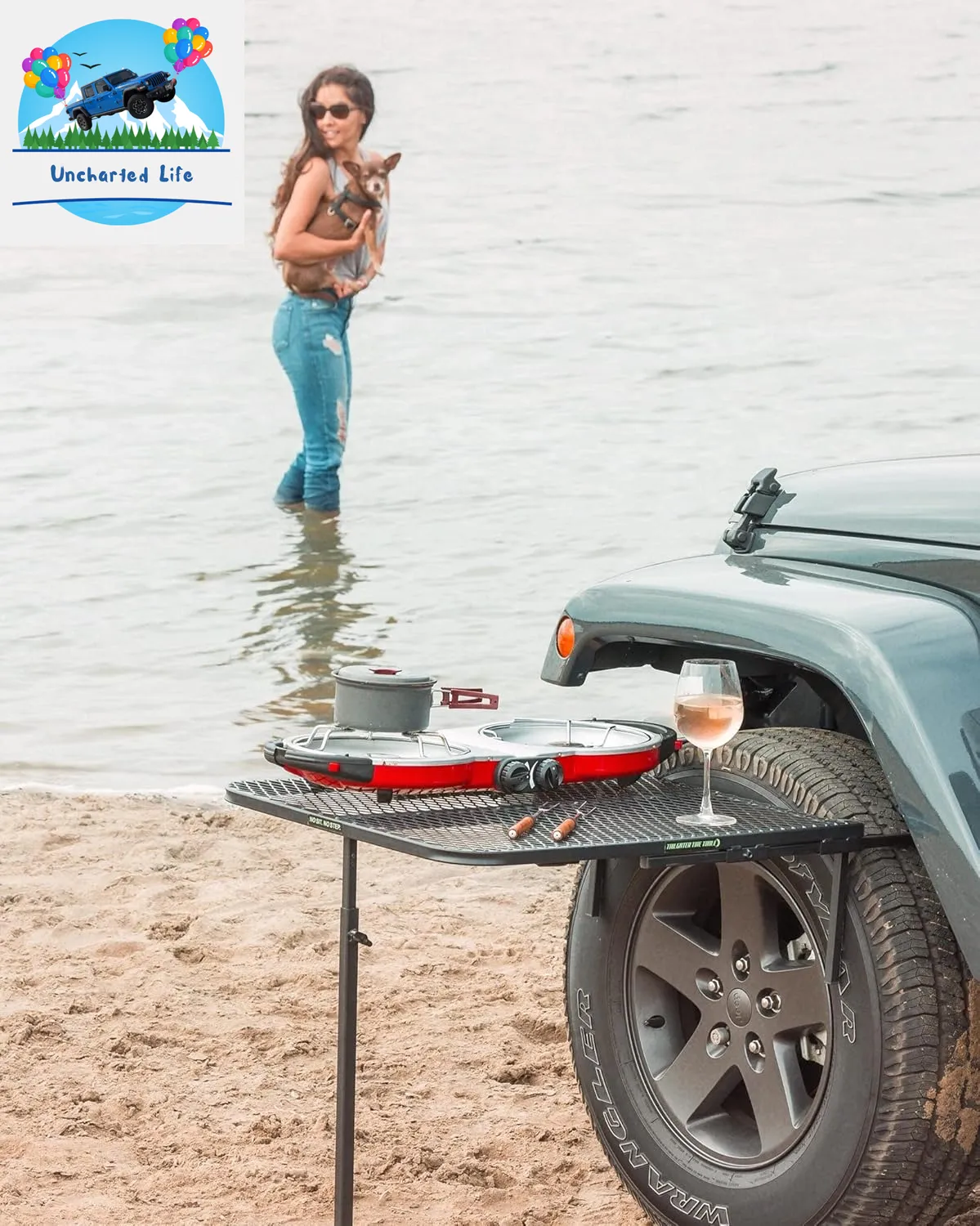 Sturdy Vehicle-Mounted Outdoor Table for Camping