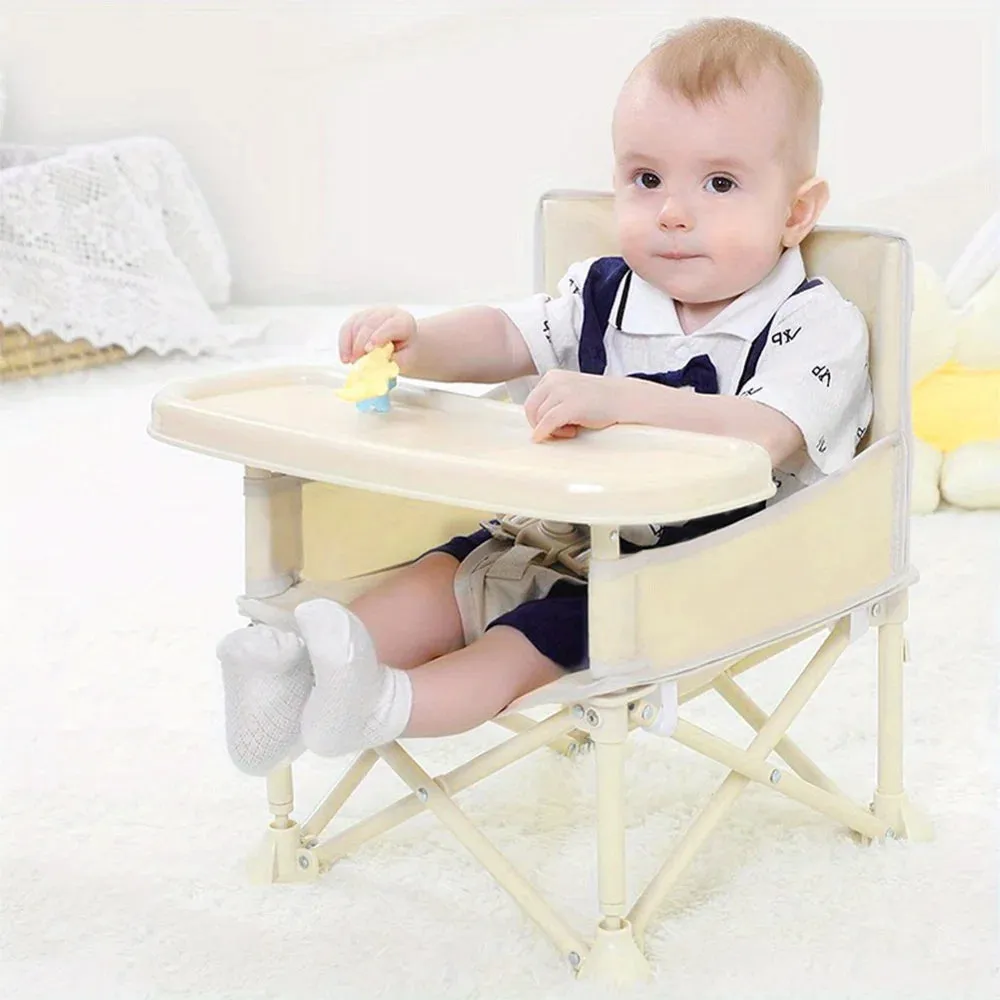 Stylish and Durable High Chair with Adjustable Footrest and Detachable Cushion for Comfortable Feeding