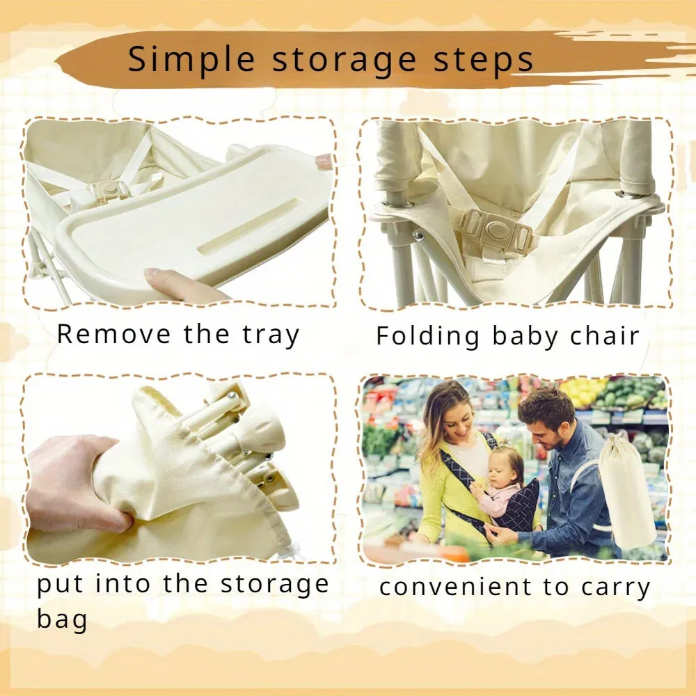 Stylish and Durable High Chair with Adjustable Footrest and Detachable Cushion for Comfortable Feeding