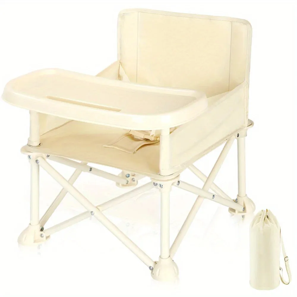 Stylish and Durable High Chair with Adjustable Footrest and Detachable Cushion for Comfortable Feeding