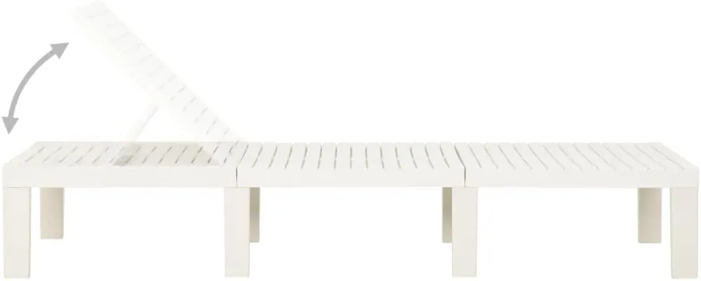 Sun Lounger Plastic Whitepatio Camping Chairs Recliner Tanning chairSuitable for Garden Courtyard