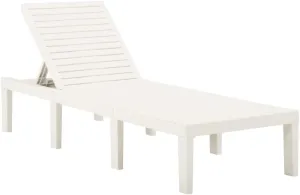Sun Lounger Plastic Whitepatio Camping Chairs Recliner Tanning chairSuitable for Garden Courtyard
