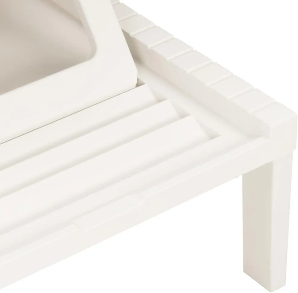 Sun Lounger Plastic Whitepatio Camping Chairs Recliner Tanning chairSuitable for Garden Courtyard