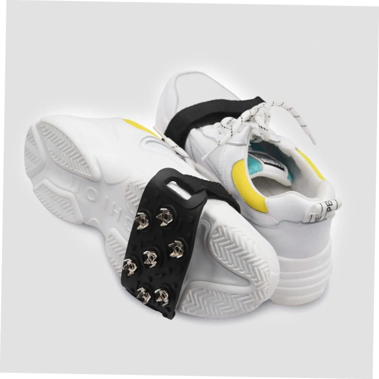 SUPVOX 4 Pcs Cleats Black Boots Ice Skates Boots Ice Spikes Shoe Spikes for Ice Crampon Cleat Ice Climbing