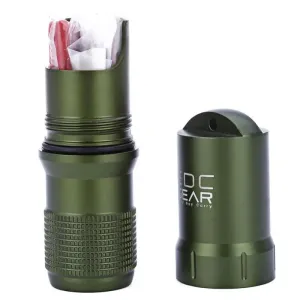 Survival Capsule EDC Waterproof Pill and Match Case - Outdoor Camping Hiking Emergency Tool