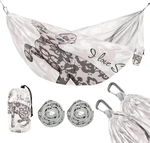 susiyo Portable Camping Hammock Sphynx Cat with Floral Printed Lightweight Hammock Comfortable Travel Swing with Tree Straps for Camping Hiking Backpacking Travel or Beach - Up to 330lbs