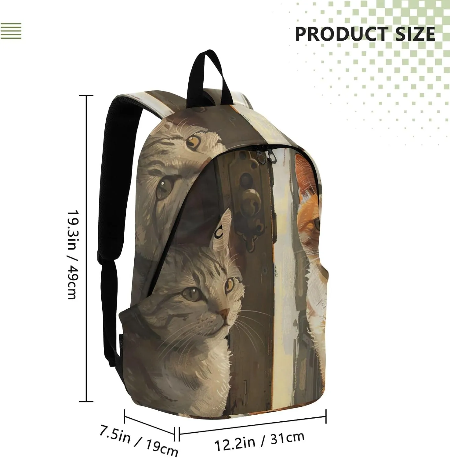 Suspicious Cats Laptop Backpack Men, Laptop Backpack 15.6 Inch, Multi Pocket Carry on Travel Backpack