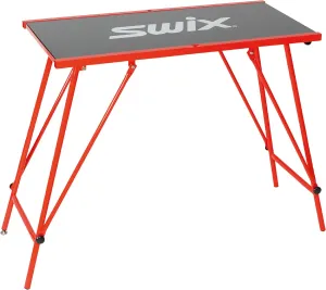 Swix T754 Economy Waxing Table 96cm x 45cm | Durable Compact Wax Table for Skis & Snowboard with One Leg Height Adjustment, Red
