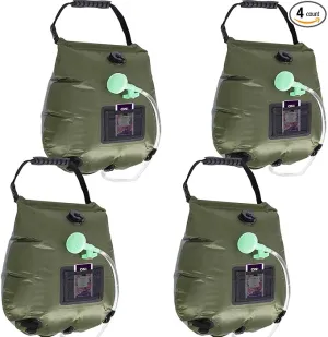 SYITCUN Camping Shower Bag 5 Gallon,1/2/4 Pack Portable Solar Shower Bag,Camping Shower Kit with Hose,On-Off Switchable Head for Beach,Swimming,Travel,Hiking