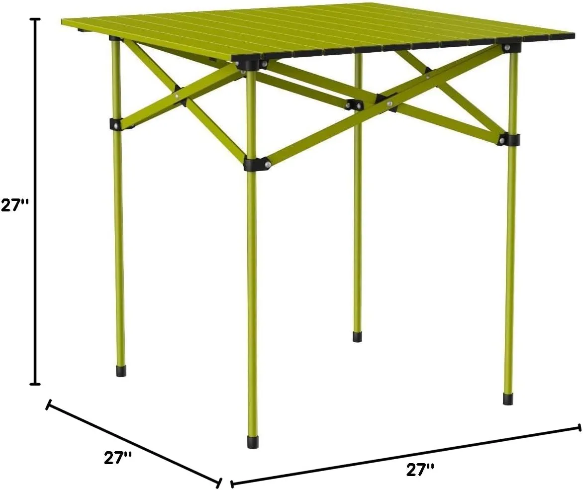 TA2727G Tall Aluminum Portable Table with Carrying Bag, Green