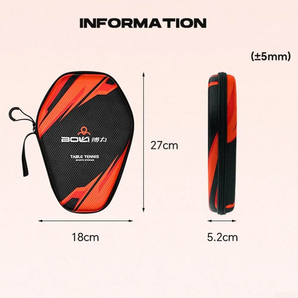 Table Tennis Paddles Case Hard Shell PingPong Portable Storage Bag Can Hold Protect 2 Racket Table Tennis Racket Cover, EVA Hard Shell For Table Tennis Balls Lovers (PB005-C model)