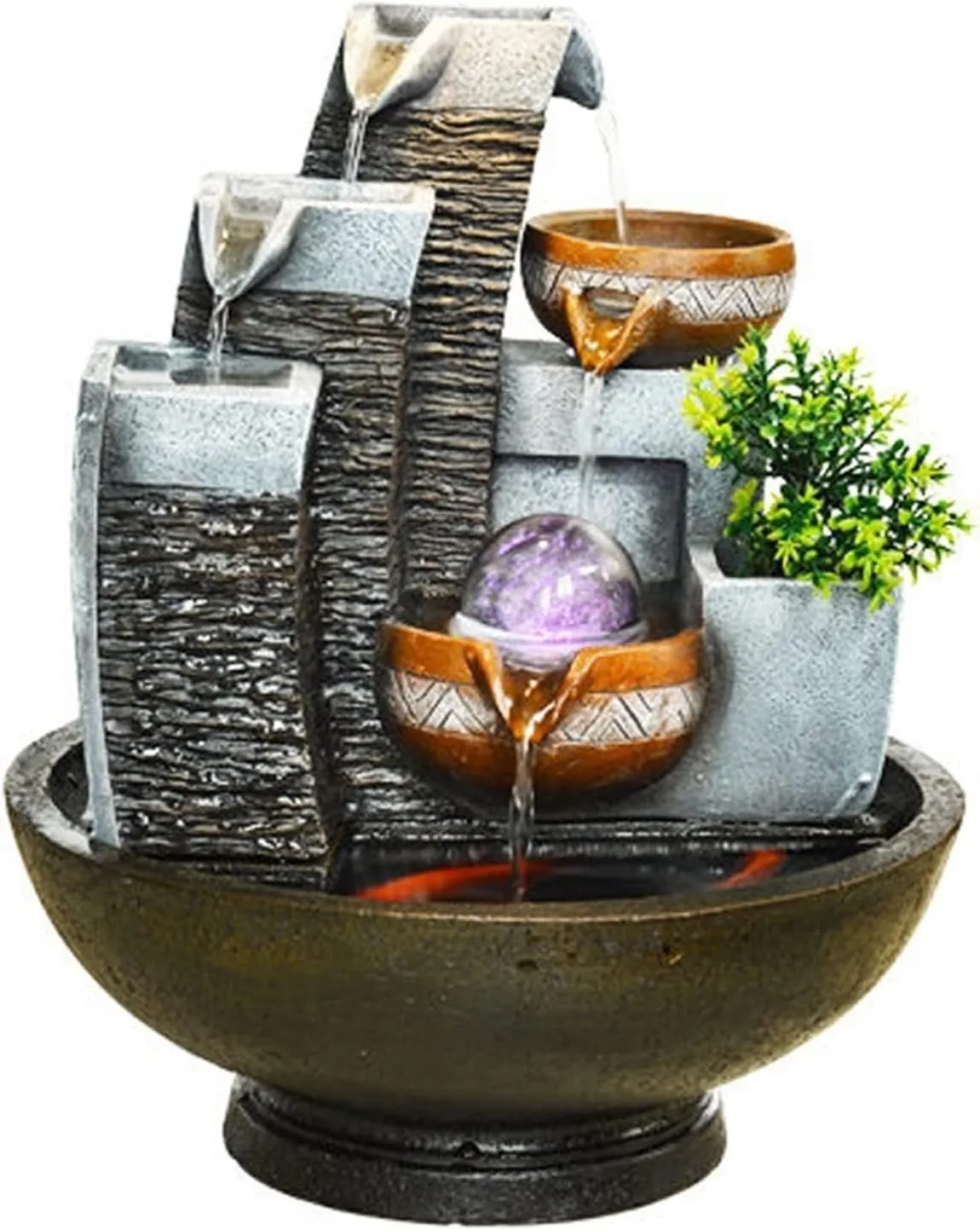 Tabletop Fountains Modern Alpine Water Fountain Turning Ball Living Room Decoration Indoor Humidifier Fish Tank Desktop Decoration Home Decoration Indoor Water Fountains